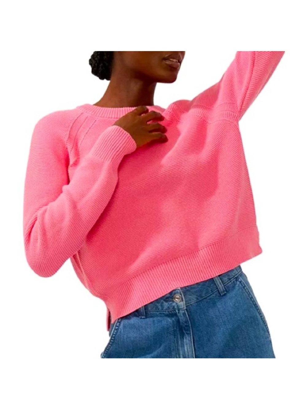 French Crewneck Lilly Mozart Pink Women’s Sweater - Classic Knit Pullover